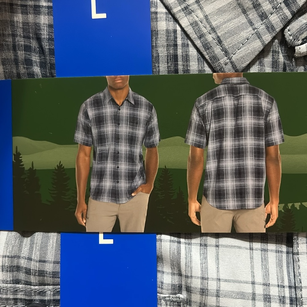 Orvis Men's Blue Plaid Short Sleeve Tech Shirt L NWT
